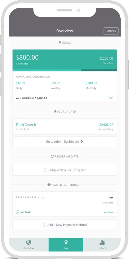 Setting a Giving Goal on FaithStreet